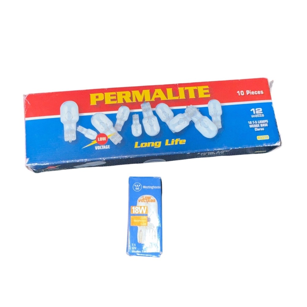 Permalite Westinghouse 12V T-5 Wedge Base Low Voltage Bulbs 6pc Lot 5x12W 1x18W